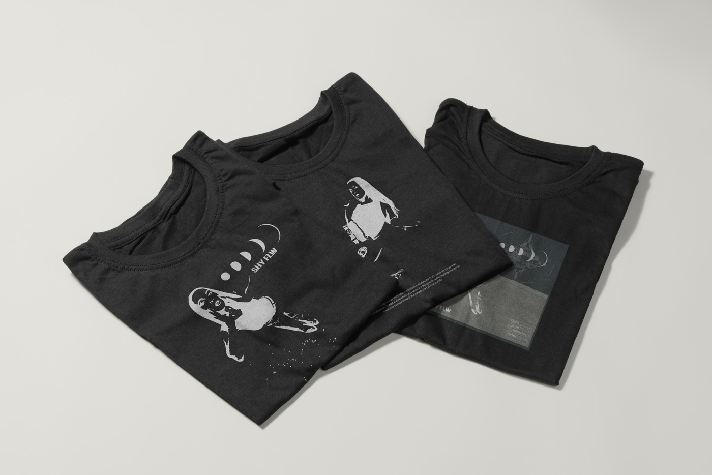 Black T-shirt branded design. 