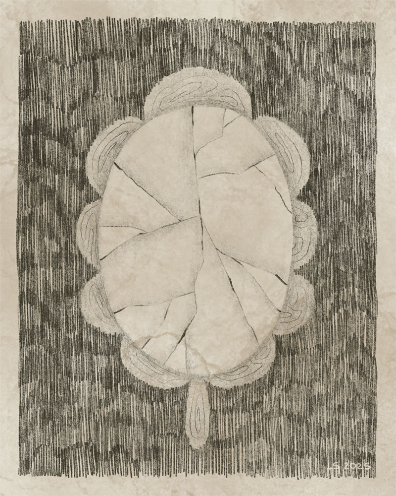 A broken vintage mirrior. 